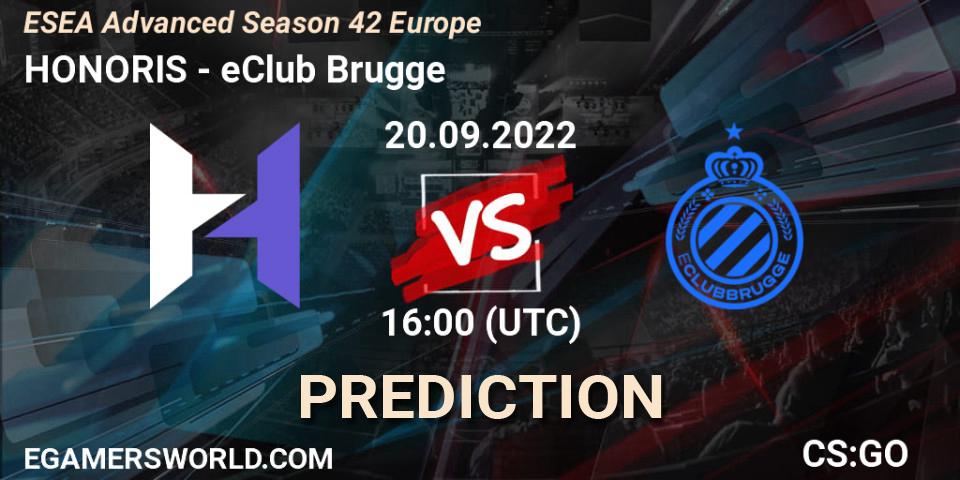 HONORIS vs eClub Brugge: Match Prediction. 20.09.2022 at 16:00, Counter-Strike (CS2), ESEA Season 42: Advanced Division - Europe