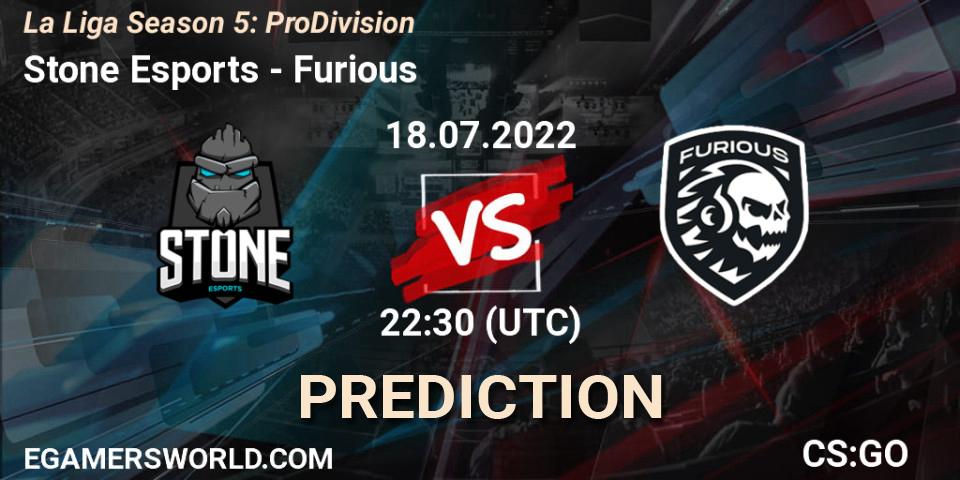 Stone Esports vs Furious: Match Prediction. 18.07.2022 at 22:45, Counter-Strike (CS2), La Liga Season 5: Pro Division