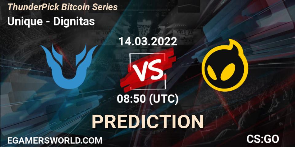 Unique vs Dignitas: Match Prediction. 14.03.22, CS2 (CS:GO), ThunderPick Bitcoin Series