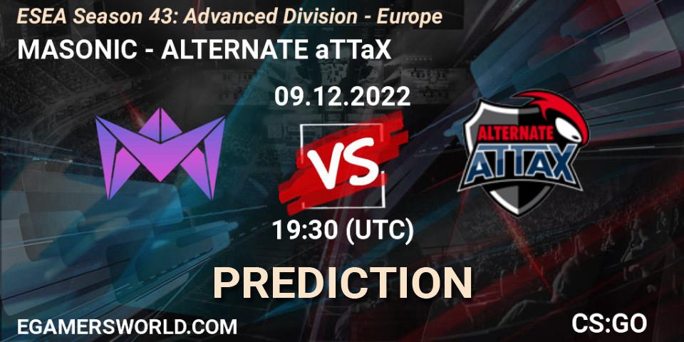 MASONIC vs ALTERNATE aTTaX: Match Prediction. 09.12.22, CS2 (CS:GO), ESEA Season 43: Advanced Division - Europe