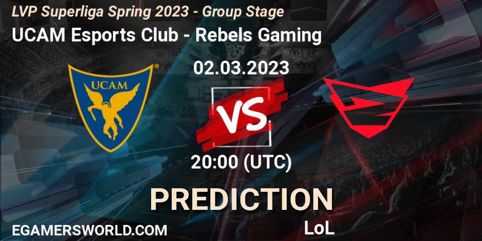 UCAM Esports Club vs Rebels Gaming: Match Prediction. 02.03.2023 at 19:00, LoL, LVP Superliga Spring 2023 - Group Stage