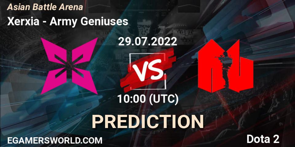 Xerxia vs Army Geniuses: Match Prediction. 29.07.2022 at 10:00, Dota 2, Asian Battle Arena