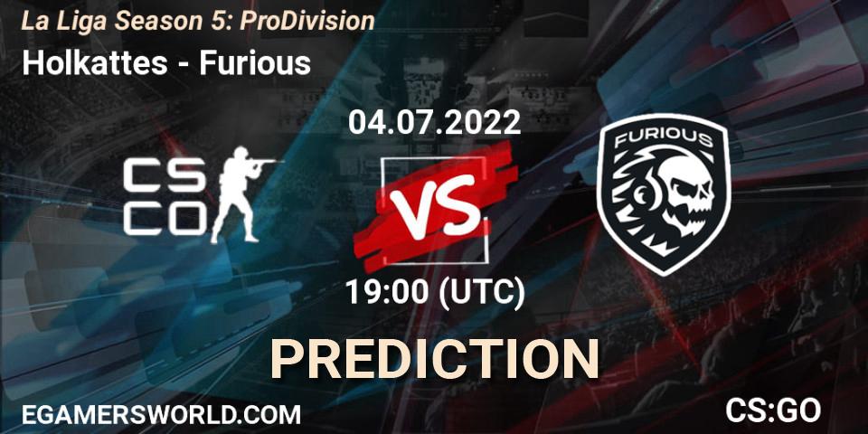 Holkattes vs Furious: Match Prediction. 04.07.2022 at 19:00, Counter-Strike (CS2), La Liga Season 5: Pro Division