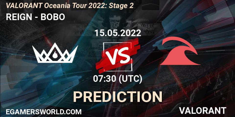 REIGN vs BOBO: Match Prediction. 15.05.2022 at 07:30, VALORANT, VALORANT Oceania Tour 2022: Stage 2