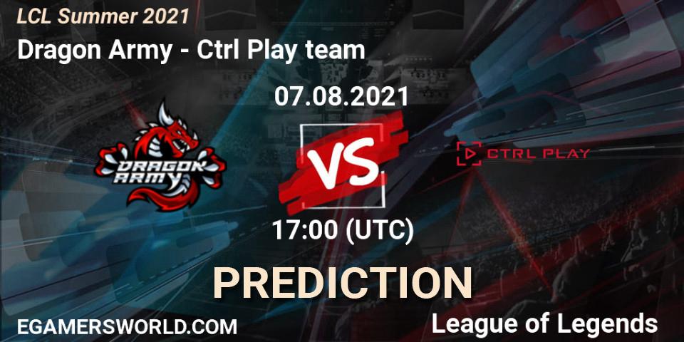 Dragon Army vs Ctrl Play team: Match Prediction. 08.08.21, LoL, LCL Summer 2021
