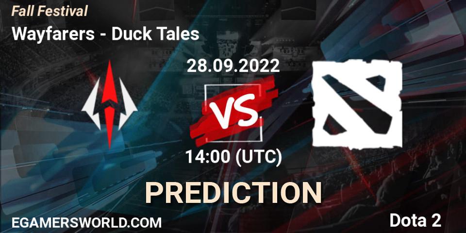Wayfarers vs Duck Tales: Match Prediction. 28.09.2022 at 14:04, Dota 2, Fall Festival