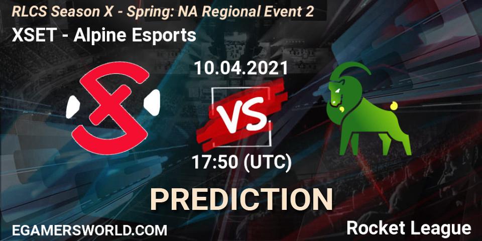 XSET vs Alpine Esports: Match Prediction. 10.04.2021 at 17:45, Rocket League, RLCS Season X - Spring: NA Regional Event 2