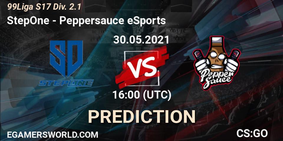 StepOne vs Peppersauce eSports: Match Prediction. 30.05.2021 at 16:00, Counter-Strike (CS2), 99Liga S17 Div. 2.1