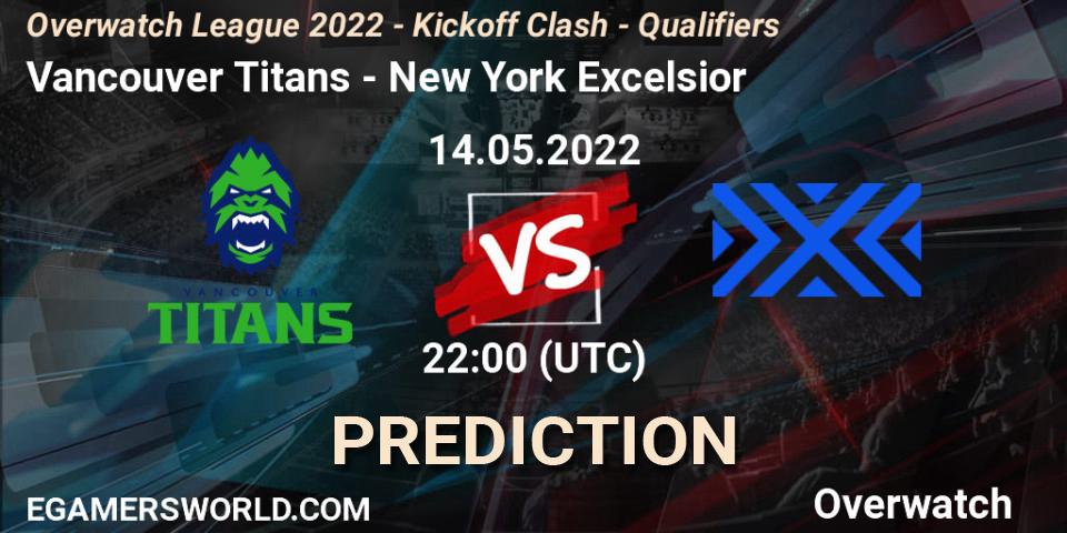 Vancouver Titans vs New York Excelsior: Match Prediction. 14.05.2022 at 22:45, Overwatch, Overwatch League 2022 - Kickoff Clash - Qualifiers