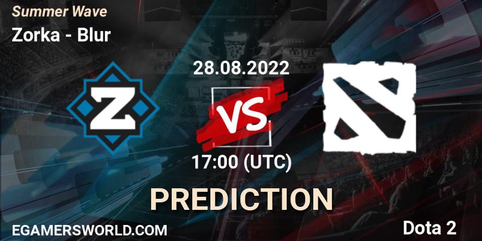 Zorka vs Blur: Match Prediction. 28.08.2022 at 17:40, Dota 2, Summer Wave