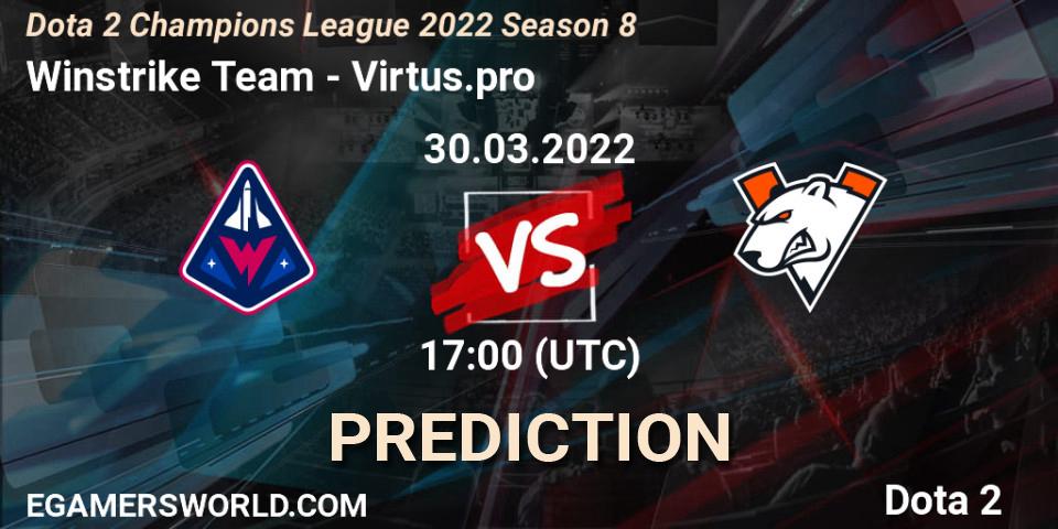 Winstrike Team vs Virtus.pro: Match Prediction. 30.03.2022 at 17:10, Dota 2, Dota 2 Champions League 2022 Season 8