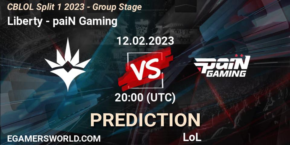 Liberty vs paiN Gaming: Match Prediction. 12.02.2023 at 20:00, LoL, CBLOL Split 1 2023 - Group Stage