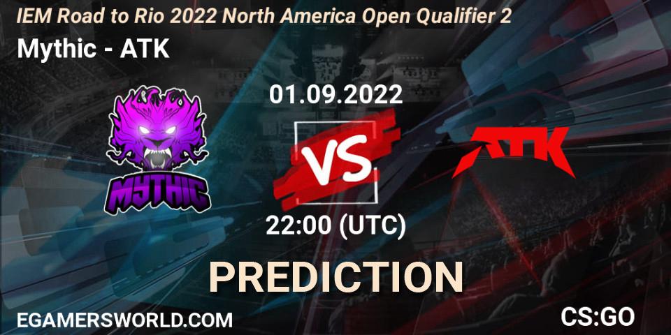 Mythic vs ATK: Match Prediction. 01.09.2022 at 22:00, Counter-Strike (CS2), IEM Road to Rio 2022 North America Open Qualifier 2
