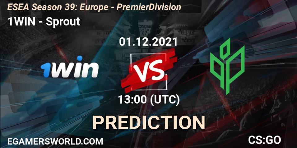 1WIN vs Sprout: Match Prediction. 01.12.2021 at 14:05, Counter-Strike (CS2), ESEA Season 39: Europe - Premier Division