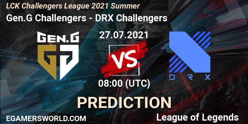 Gen.G Challengers vs DRX Challengers: Match Prediction. 27.07.2021 at 08:00, LoL, LCK Challengers League 2021 Summer
