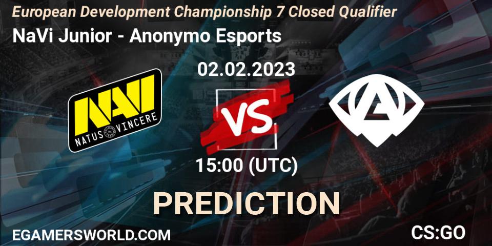 NaVi Junior vs Anonymo Esports: Match Prediction. 02.02.23, CS2 (CS:GO), European Development Championship 7 Closed Qualifier