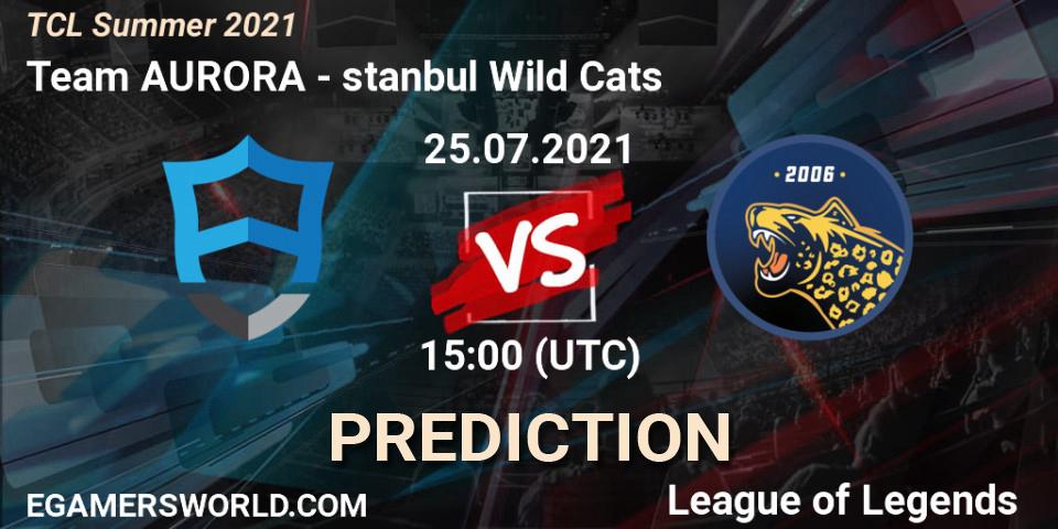 Team AURORA vs İstanbul Wild Cats: Match Prediction. 25.07.2021 at 15:00, LoL, TCL Summer 2021