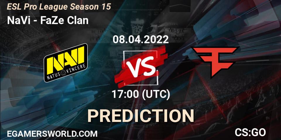 NaVi vs FaZe Clan: Match Prediction. 08.04.2022 at 17:30, Counter-Strike (CS2), ESL Pro League Season 15