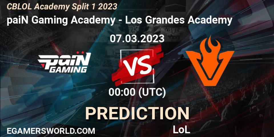paiN Gaming Academy vs Los Grandes Academy: Match Prediction. 07.03.2023 at 00:00, LoL, CBLOL Academy Split 1 2023