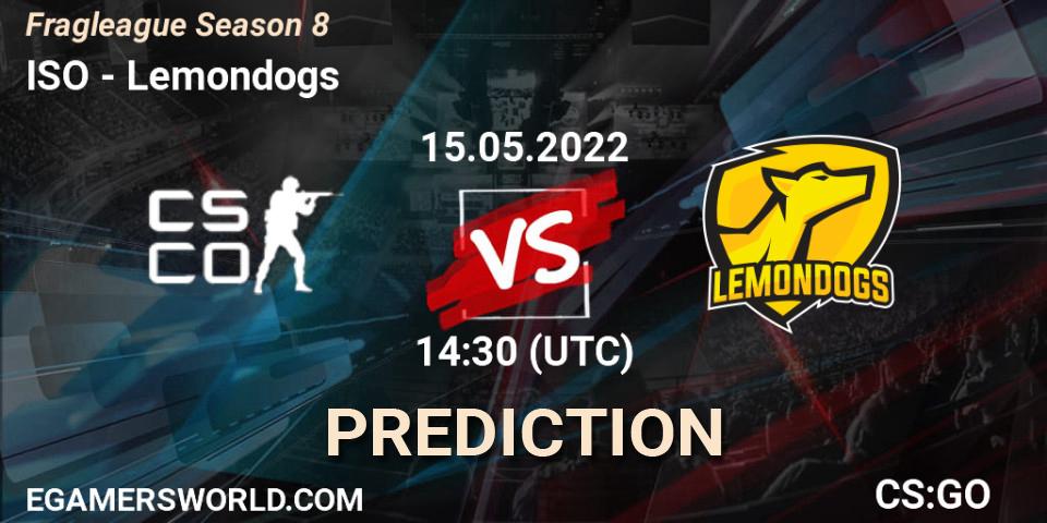 ISO Esports vs Lemondogs: Match Prediction. 15.05.2022 at 14:30, Counter-Strike (CS2), Fragleague Season 8