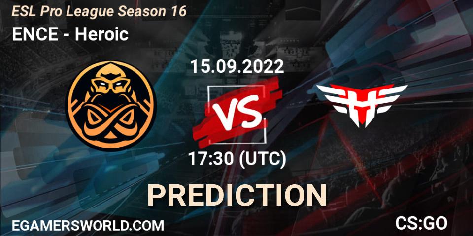 ENCE vs Heroic: Match Prediction. 15.09.22, CS2 (CS:GO), ESL Pro League Season 16