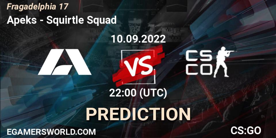 Apeks vs Squirtle Squad: Match Prediction. 10.09.2022 at 22:15, Counter-Strike (CS2), Fragadelphia 17
