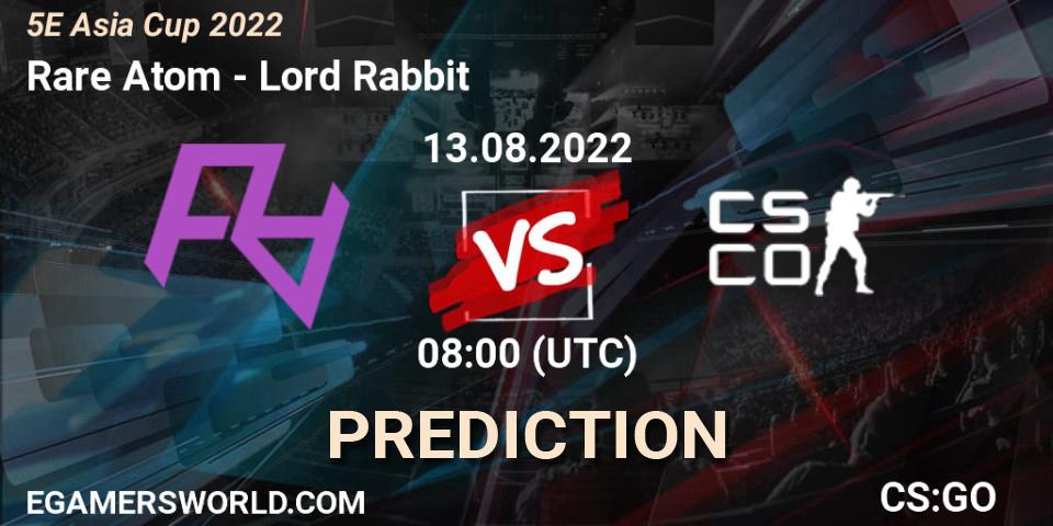 Rare Atom vs Lord Rabbit: Match Prediction. 13.08.2022 at 08:00, Counter-Strike (CS2), 5E Asia Cup 2022