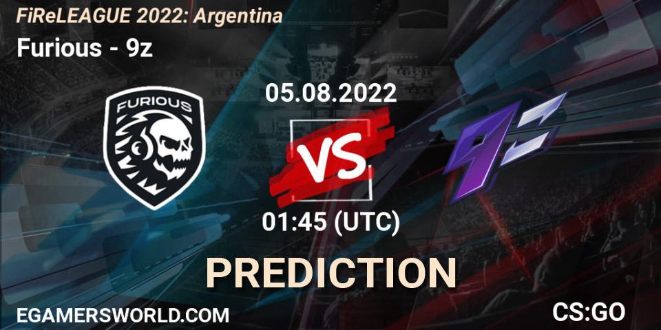 Furious vs 9z: Match Prediction. 05.08.2022 at 01:45, Counter-Strike (CS2), FiReLEAGUE 2022: Argentina
