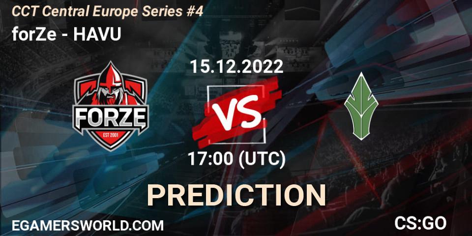 forZe vs HAVU: Match Prediction. 15.12.22, CS2 (CS:GO), CCT Central Europe Series #4