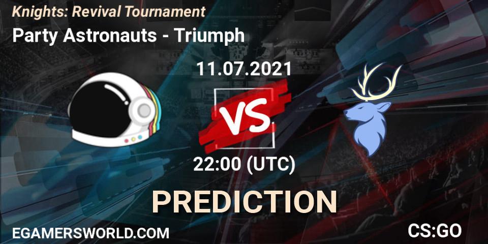 Party Astronauts vs Triumph: Match Prediction. 11.07.2021 at 22:00, Counter-Strike (CS2), Knights: Revival Tournament