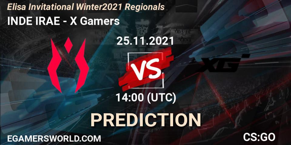 INDE IRAE vs X Gamers: Match Prediction. 25.11.2021 at 14:00, Counter-Strike (CS2), Elisa Invitational Winter 2021 Regionals
