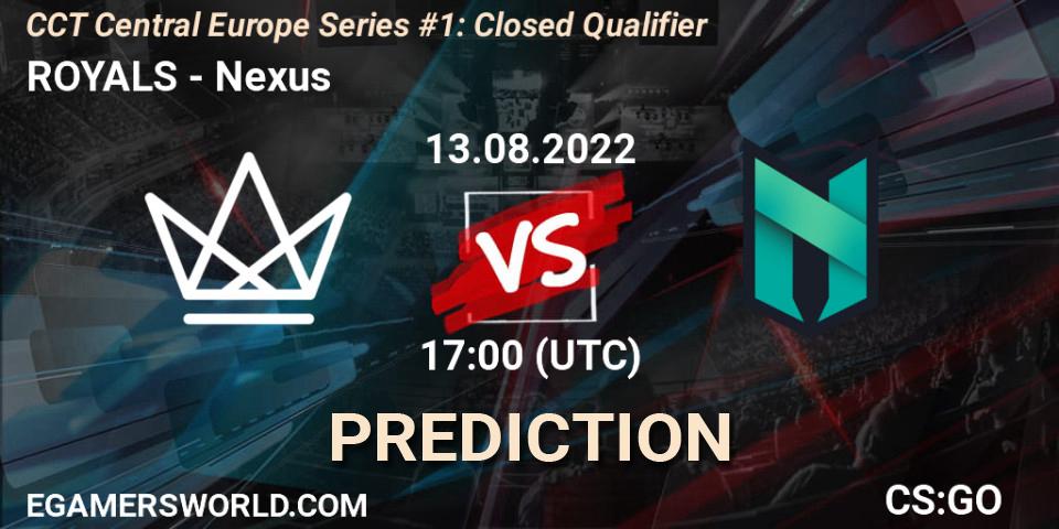 ROYALS vs Nexus: Match Prediction. 13.08.2022 at 17:00, Counter-Strike (CS2), CCT Central Europe Series #1: Closed Qualifier