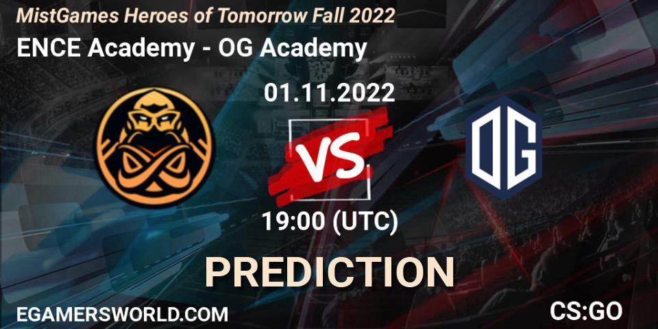 ENCE Academy vs OG Academy: Match Prediction. 01.11.2022 at 19:45, Counter-Strike (CS2), MistGames Heroes of Tomorrow Fall 2022