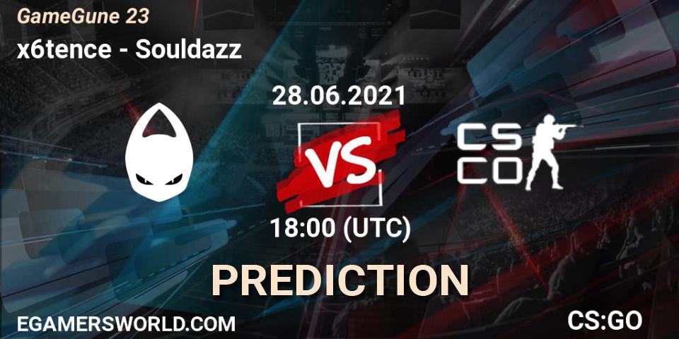 x6tence vs Souldazz: Match Prediction. 28.06.21, CS2 (CS:GO), GameGune 23
