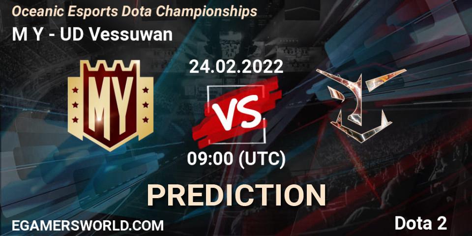 M Y vs UD Vessuwan: Match Prediction. 24.02.2022 at 11:04, Dota 2, Oceanic Esports Dota Championships