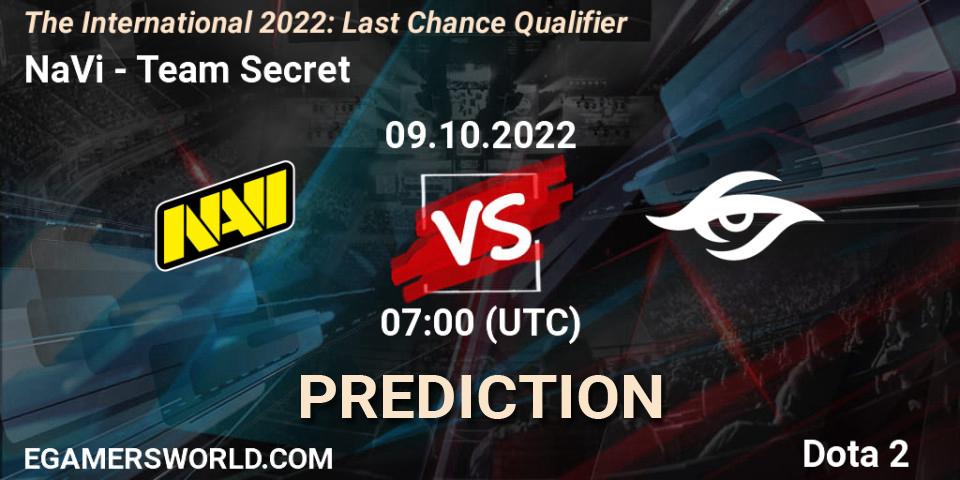 NaVi vs Team Secret: Match Prediction. 09.10.22, Dota 2, The International 2022: Last Chance Qualifier