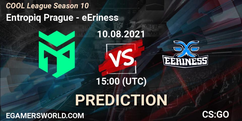 Entropiq Prague vs eEriness: Match Prediction. 10.08.2021 at 15:00, Counter-Strike (CS2), COOL League Season 10