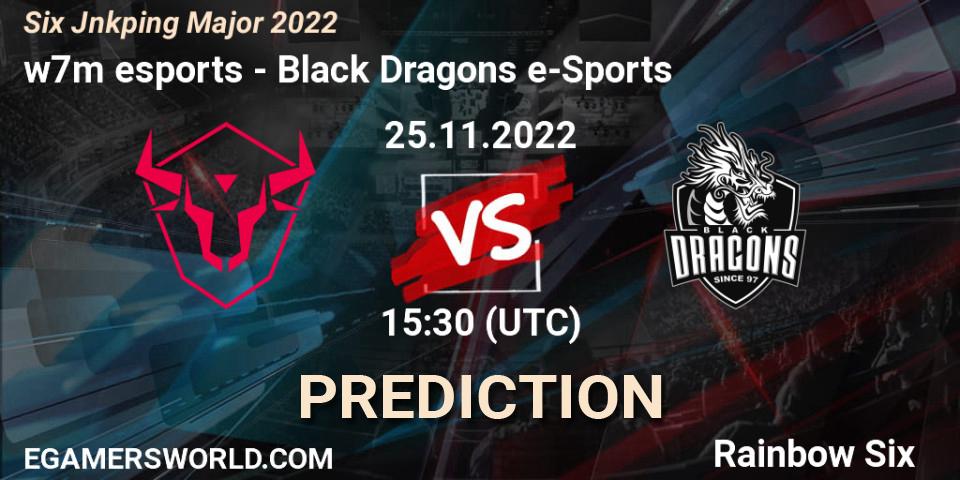 w7m esports vs Black Dragons e-Sports: Match Prediction. 25.11.2022 at 09:30, Rainbow Six, Six Jönköping Major 2022