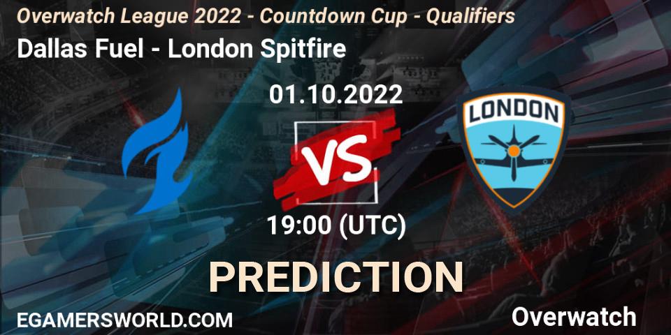 Dallas Fuel vs London Spitfire: Match Prediction. 01.10.2022 at 19:00, Overwatch, Overwatch League 2022 - Countdown Cup - Qualifiers