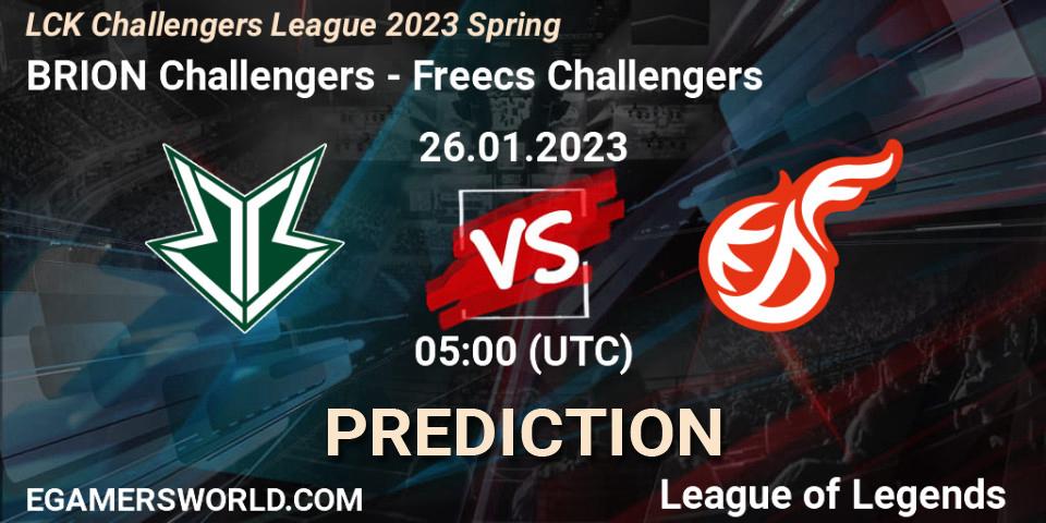 Brion Esports Challengers vs Freecs Challengers: Match Prediction. 26.01.2023 at 05:00, LoL, LCK Challengers League 2023 Spring
