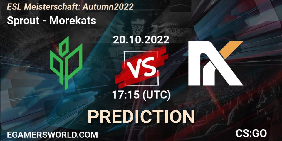 Sprout vs Morekats: Match Prediction. 24.10.2022 at 19:15, Counter-Strike (CS2), ESL Meisterschaft: Autumn 2022