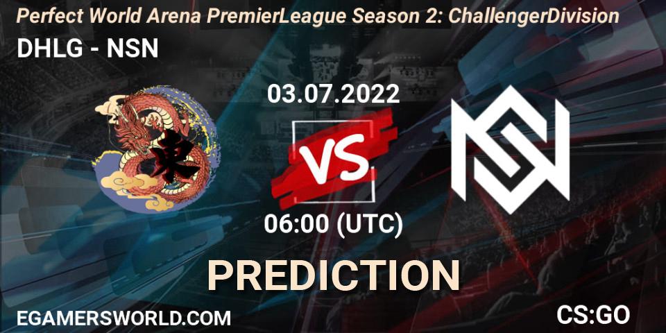 DHLG vs NSN: Match Prediction. 03.07.2022 at 06:00, Counter-Strike (CS2), Perfect World Arena Premier League Season 2: Challenger Division