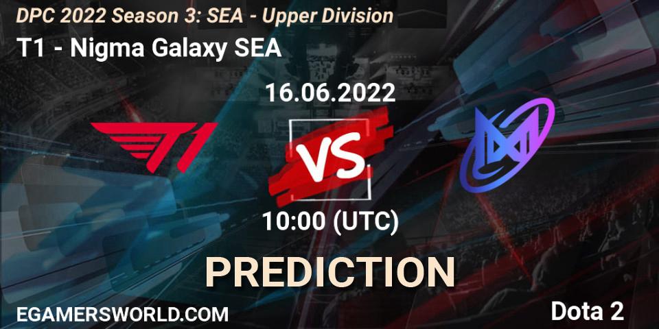 T1 vs Nigma Galaxy SEA: Match Prediction. 16.06.2022 at 10:02, Dota 2, DPC SEA 2021/2022 Tour 3: Division I