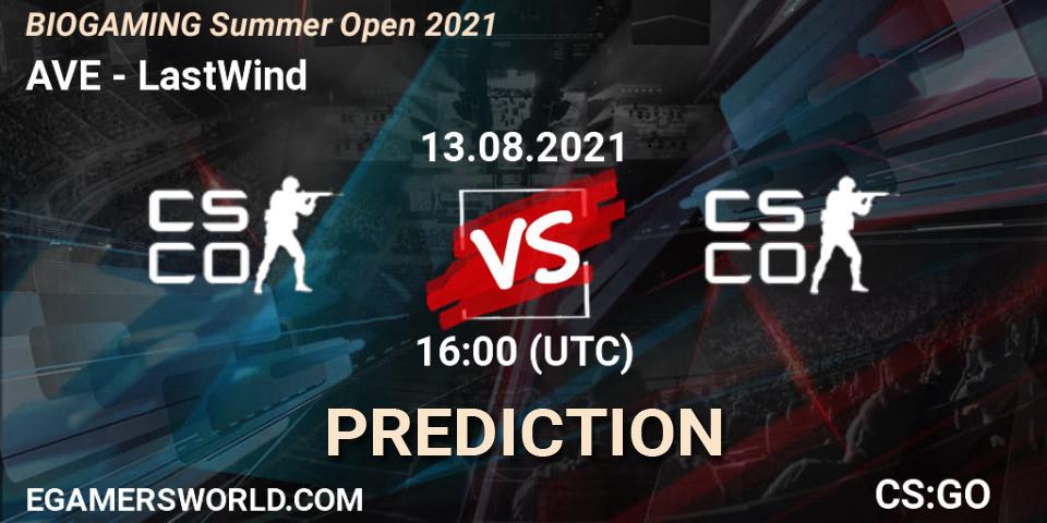 AVE vs LastWind: Match Prediction. 13.08.2021 at 16:00, Counter-Strike (CS2), BIOGAMING Summer Open 2021