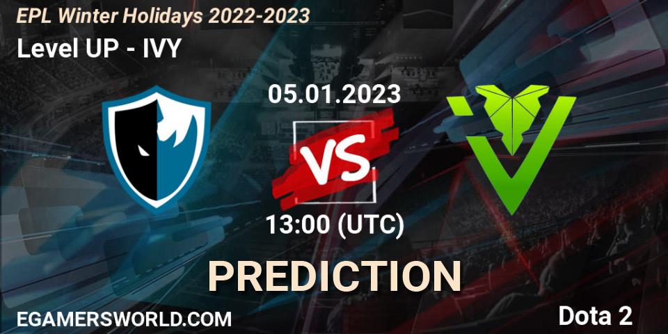 Level UP vs IVY: Match Prediction. 05.01.2023 at 13:04, Dota 2, EPL Winter Holidays 2022-2023