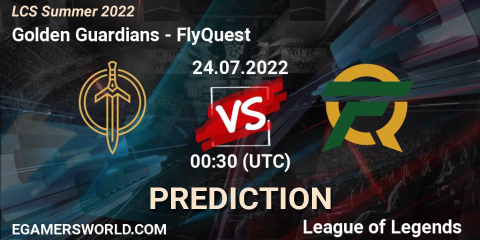Golden Guardians vs FlyQuest: Match Prediction. 24.07.2022 at 00:30, LoL, LCS Summer 2022