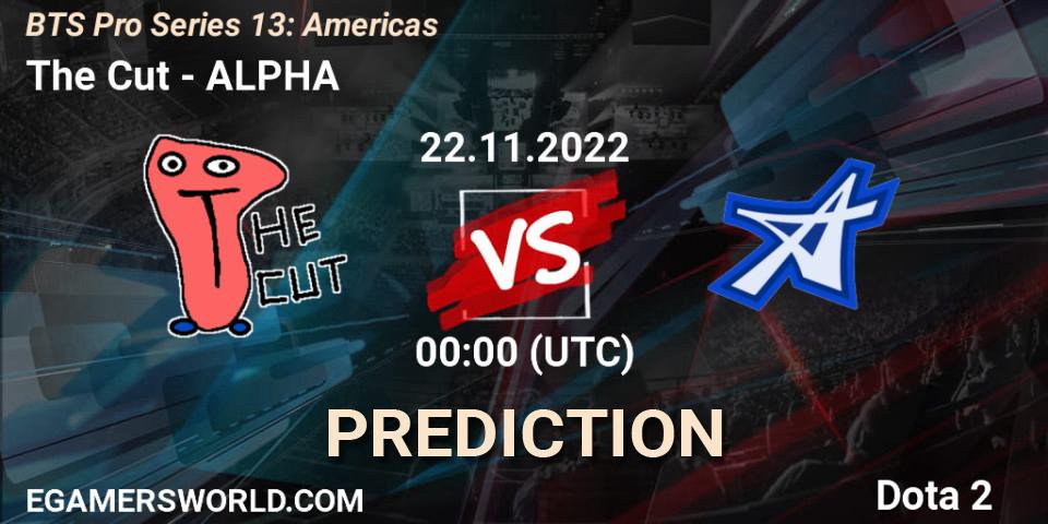 The Cut vs ALPHA: Match Prediction. 21.11.2022 at 23:34, Dota 2, BTS Pro Series 13: Americas