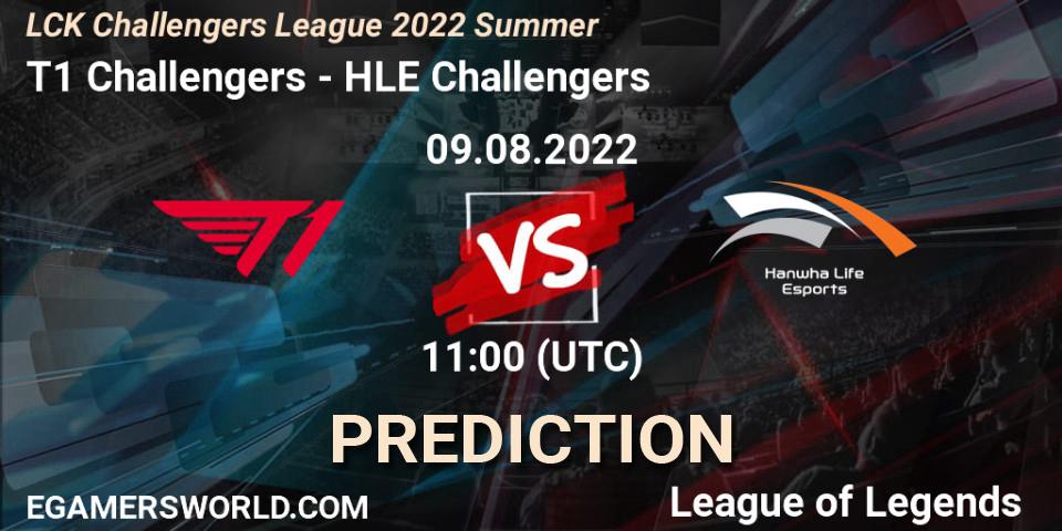 T1 Challengers vs HLE Challengers: Match Prediction. 09.08.2022 at 11:30, LoL, LCK Challengers League 2022 Summer
