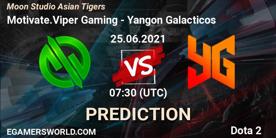 Motivate.Viper Gaming vs Yangon Galacticos: Match Prediction. 25.06.2021 at 07:33, Dota 2, Moon Studio Asian Tigers