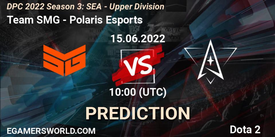 Team SMG vs Polaris Esports: Match Prediction. 15.06.2022 at 11:21, Dota 2, DPC SEA 2021/2022 Tour 3: Division I
